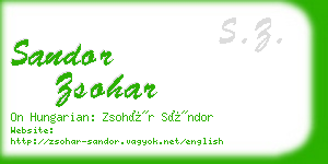 sandor zsohar business card